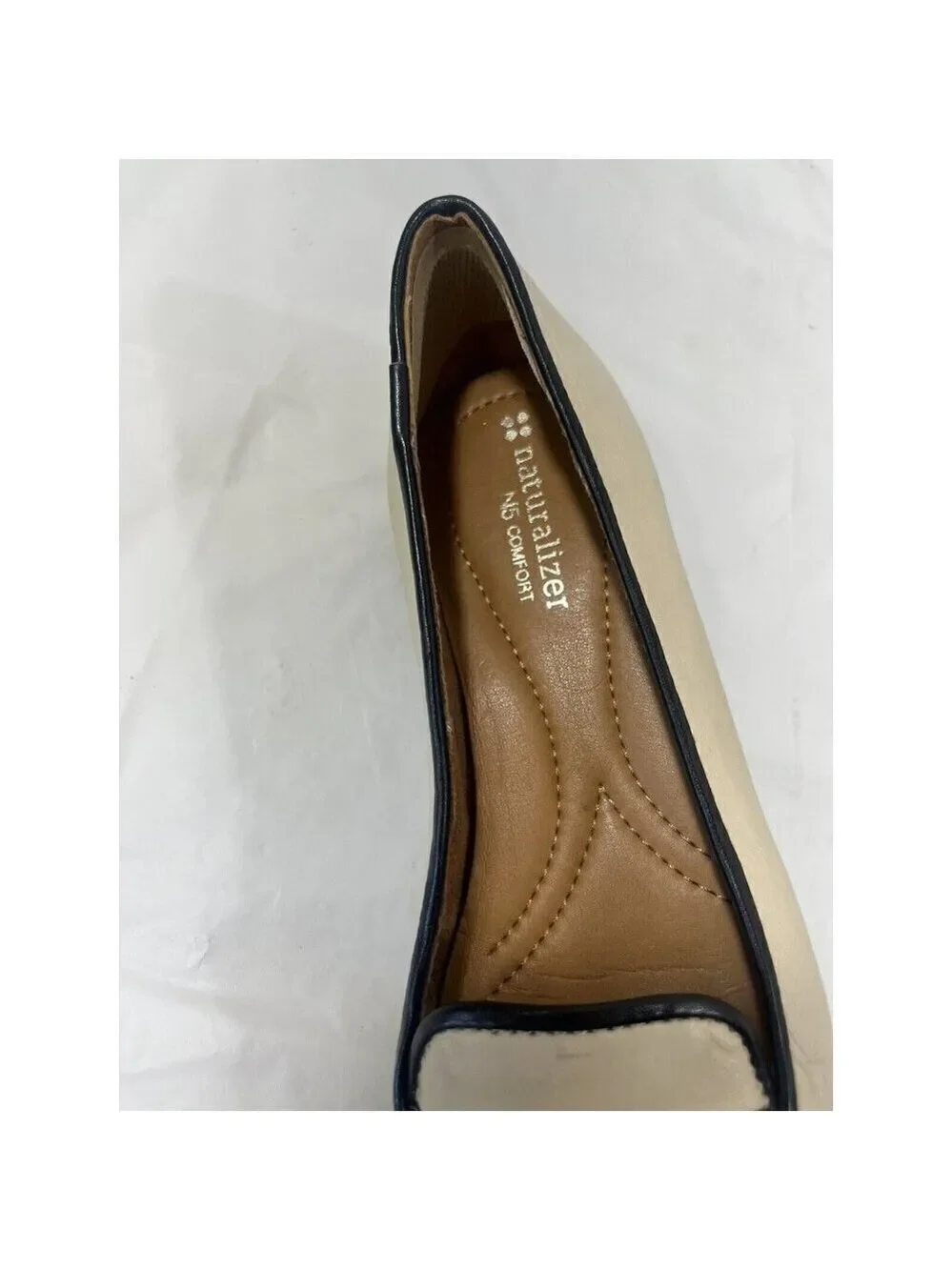 Naturalizer Women's Simone Loafer Flats Slip On Size 7 N Cream Black Striped